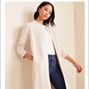 Ann Taylor Houndstooth Belted Coatigan